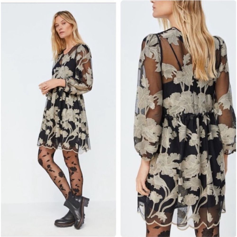 Maeve Anthropologie trixie embroidered mini dress Size XS